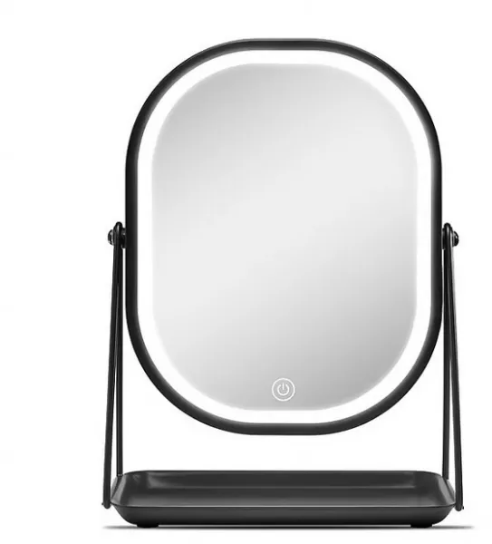 Gillian Jones - Bordsspeil med brett og LED-lys - Svart