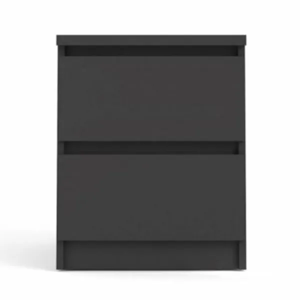 TVILUM Naia nattbord, med 2 skuffer - svart folie og plast (40,4x50)